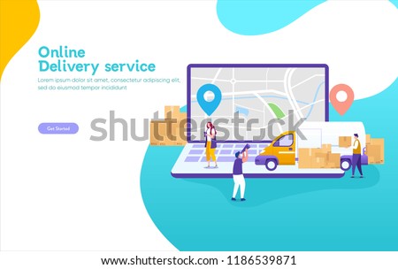 Online delivery service concept, online order tracking, can use for, landing page, template, ui, web, mobile app, poster, banner, flyer