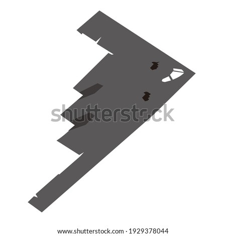 silhouette of modern bomber plane B2 spirit vector design