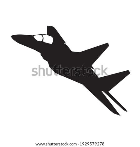 silhouette of military jet fighter mig vector design