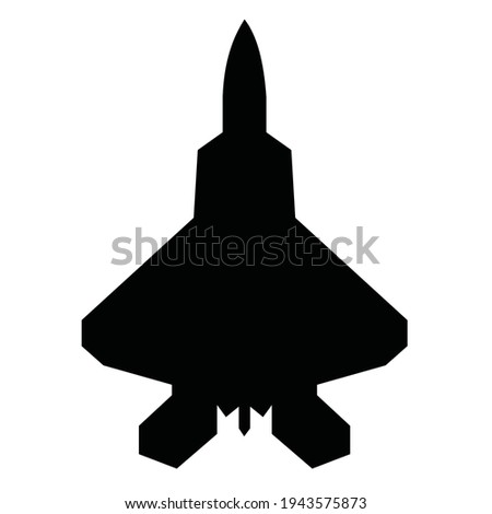 silhouette modern jet fighter vector design