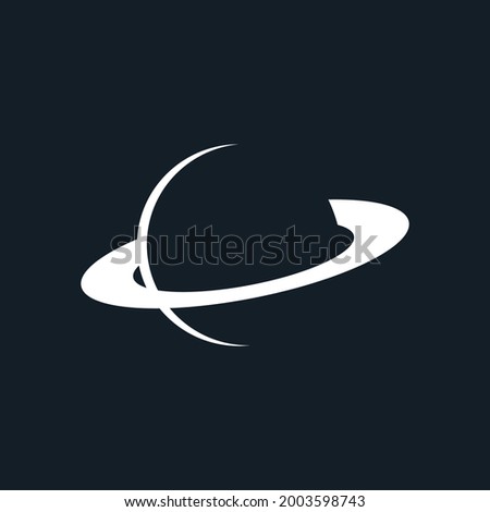 ring planet icon silhouette vector design