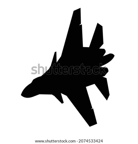 modern military aircraft silhouette vector design