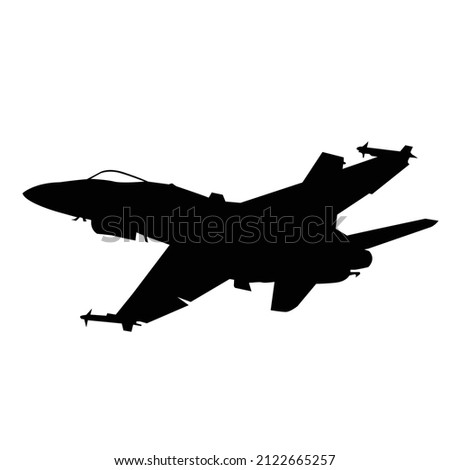F18 hornet jet fighter silhouette vector design