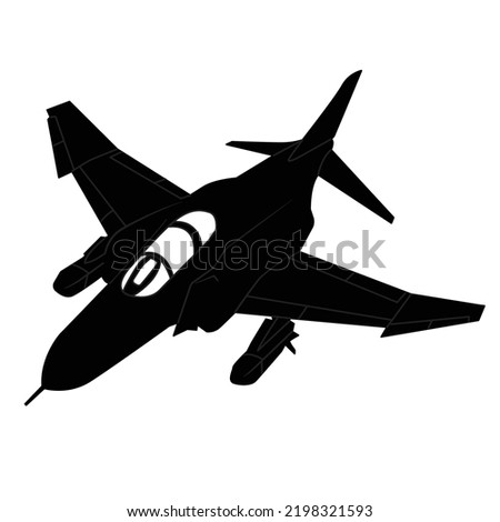 F4 phantom jet fighter icon vector design