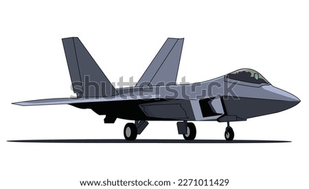 US F22 raptor stealth jet fighter illustration