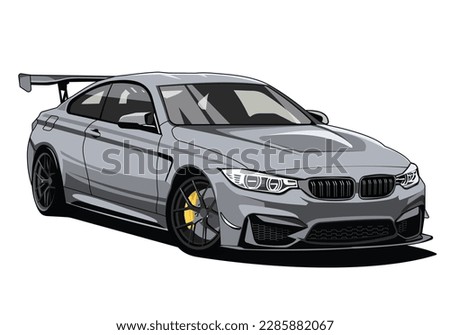 sport car illustration flat vector design