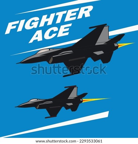 jet fighter ace logo vector design