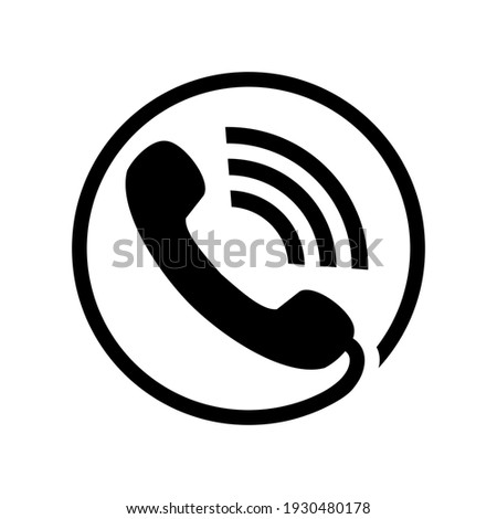 Vector illustration of a telephone receiver icon. Suitable for design elements from telephone communications, emergency number service and customer complaint number. Phone handle with signal wave icon