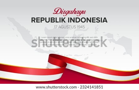 Indonesia Republic Independence Day vector template design illustration. Independence Day of Indonesia banner background.