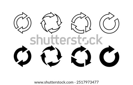 Cycle arrow symbol. Circular arrow symbol for loop process infographic. Refresh symbol.