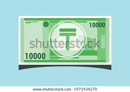 SK- 10000 Kazakhstani Tenge KZT Banknotes Paper Money Vector Icon Logo Illustration Design. Kazakhstan Business, Payment and Finance Concept Element. Can be Used for Digital and Print Infographic.eps