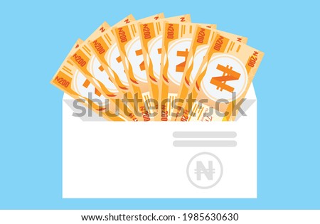 200 Nigerian Naira Banknotes  Money in envelope vector icon. Nigeria Currency, economy, investment, finance, and business element. Can be used for web, mobile, infographic and print.