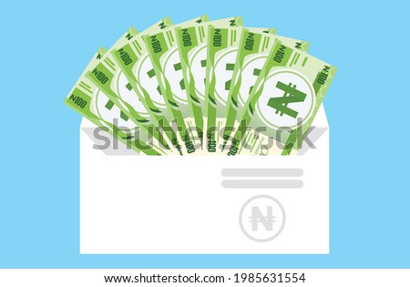 100 Nigerian Naira Banknotes  Money in envelope vector icon. Nigeria Currency, economy, investment, finance, and business element. Can be used for web, mobile, infographic and print.