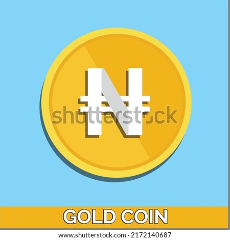 Naira gold coins. Nigeria Money symbol. The Nigerian Naira Currency Sign. Flat Design Coins. Can be used for web, mobile, infographic and print. eps10 Vector illustration