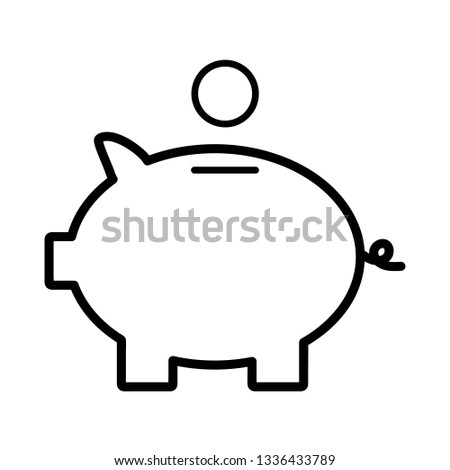 Monochrome contour with moneybox in shape of pig stock vector