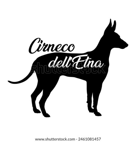 Cirneco dell’Etna Dog silhouette dog breeds logo dog monogram vector