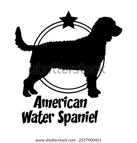 American Water Spaniel. dog silhouette,  dog, dog breeds, logo, vector, silhouette, logo design, animal, illustration, icon, sign, design, black,  symbol, pet