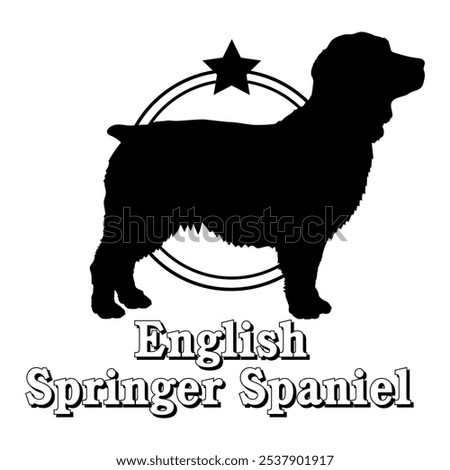 English Springer Spaniel. dog silhouette,  dog, dog breeds, logo, vector, silhouette, logo design, animal, illustration, icon, sign, design, black,  symbol, pet