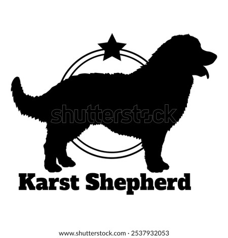 Karst Shepherd dog silhouette,  dog, dog breeds, logo, vector, silhouette, logo design, animal, illustration, icon, sign, design, black,  symbol, pet