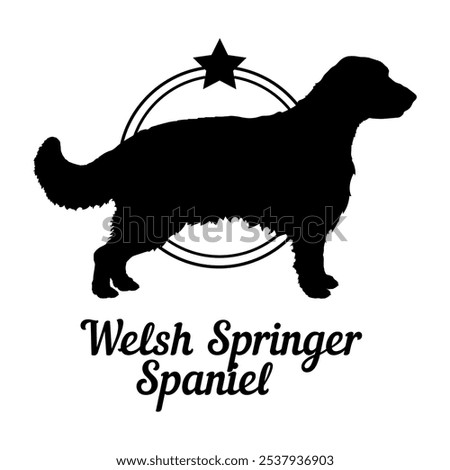 Welsh Springer Spaniel dog silhouette,  dog, dog breeds, logo, vector, silhouette, logo design, animal, illustration, icon, sign, design, black,  symbol, pet