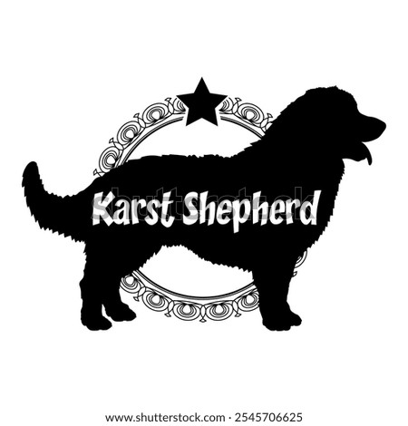 Karst Shepherd dog silhouette, dog, dog breeds,  vector, silhouette, logo design, animal, illustration, icon, sign, black, pet