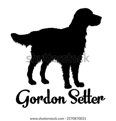 Gordon Setter dog silhouette, dog breeds, logo, vector, silhouette,  animal, illustration, icon, sign, design, black, symbol, pet, love
