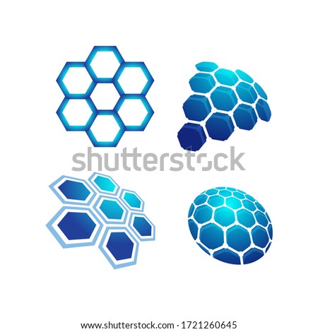 Set of graphene vector design elements, Wireframe structure of carbonic nano materials