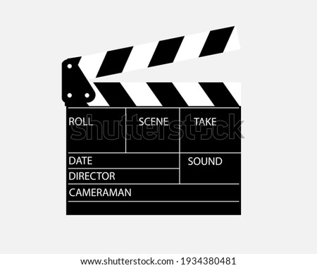 movie clapperboard director for cinema with inscriptions on a white background