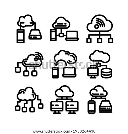 cloud network icon or logo isolated sign symbol vector illustration - Collection of high quality black style vector icons
