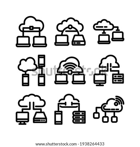 cloud network icon or logo isolated sign symbol vector illustration - Collection of high quality black style vector icons
