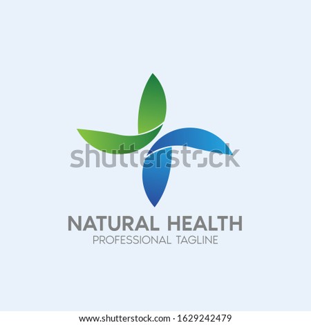 natural health vector logo design template