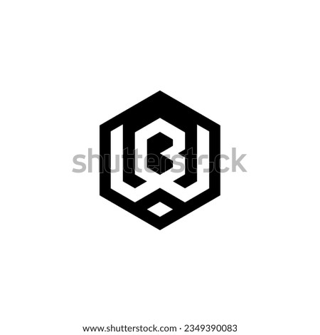 WB BW B W initial letters looping linked hexagon monogram logo Vector.