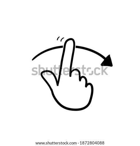 hand drawn swipe right icon symbol illustration in doodle style vector