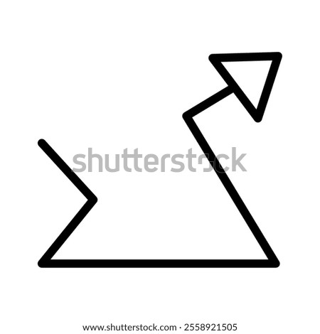 line arrow pointing up right isolated vector icon