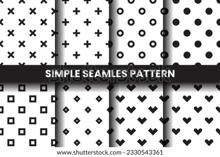 Simple vector pattern collection, Minimalist vector geometric seamless pattern set. Simple abstract texture. pattern is in the adobe illustrator swatches menu
