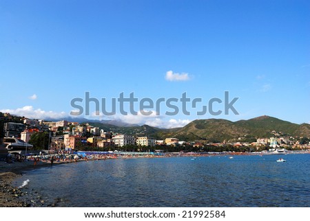Arenzano coast and mediterranean sea, Genova area, Italy