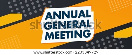 AGM. Annual General Meeting Poster. End of Year Stakeholder Assembly.