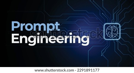 Prompt Engineering Banner. Futuristic concept for new career path. Vector design
