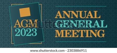 AGM. Annual General Meeting 2023 banner or poster. EPS10 vector. 
