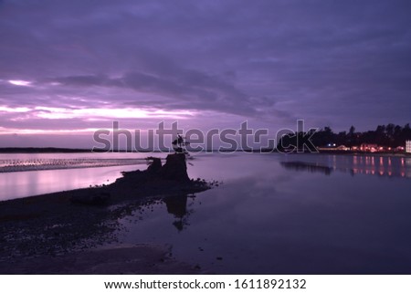 Similar – Image, Stock Photo Rocky formations near still lake