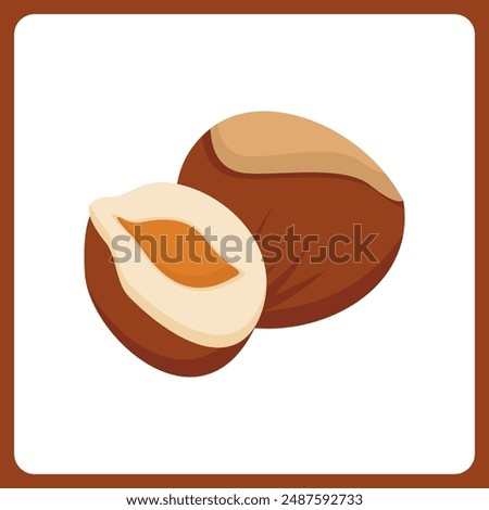 hazelnut fruit healthy. food fruit icon concept isolated . flat cartoon style