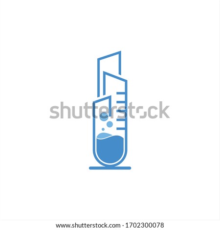 vector Building lab logo design. tube test symbol