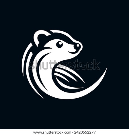 weasel logo design in a simple and elegant style