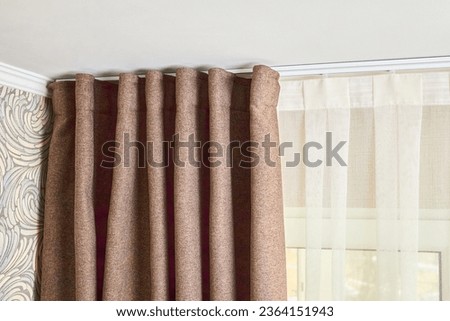 Similar – Image, Stock Photo Brown curtains of a theater as background.