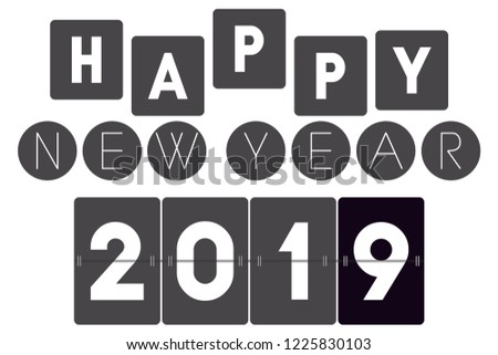 Happy New Year 2019 clear, useful ,editable. Perfect for use in a wide range of new media templates: Web Marketing Agency, Social Media Services Showcase, Online Marketing Apps, and Web.