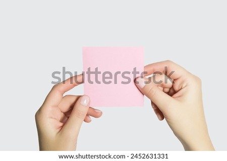 Similar – Image, Stock Photo Hands holding Post-it with “Just do it!” written on it. Motivation.