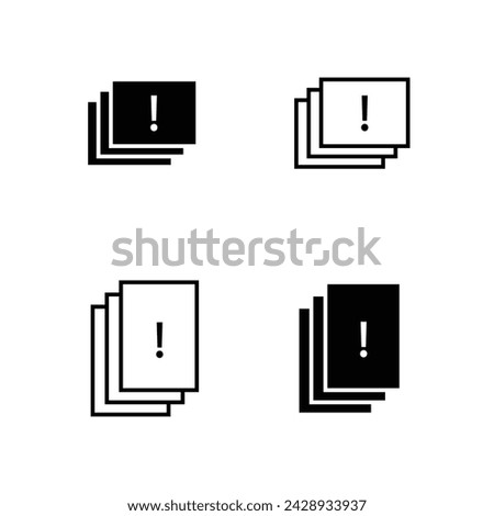 file exclamation icon. Thin, Light Regular And Bold style design isolated on white background
