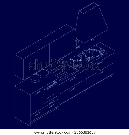 Kitchen with a stove and oven. The stove is on the left side of the image and the oven is on the right side