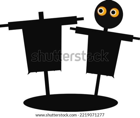 Halloween scarecrow cartoon icon two type set. Funny ghost icon. Simple illustration of funny ghost vector icon for web