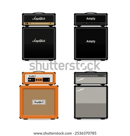 Various 4 X 12 Guitar Amps Vector Illustration